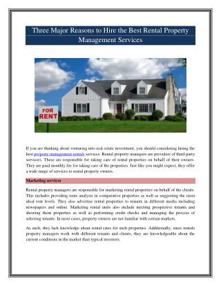 Rental Property Management Services