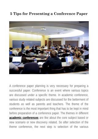 5 Tips for Presenting a Conference Paper