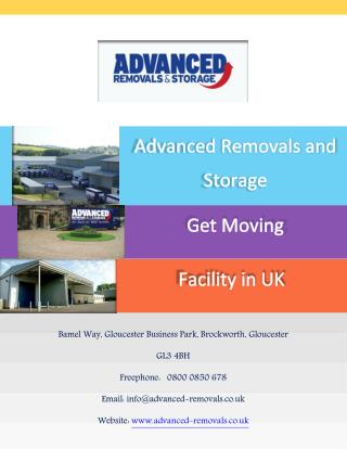 Advanced Removals and Storage : Get Moving Facility in UK