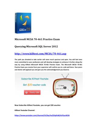 Microsoft Certification 70-461 Questions and Answers