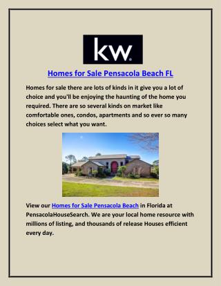 Homes for Sale Pensacola Beach FL