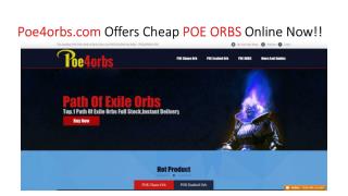 Poe4orbs.com is offering cheap Path of Exile ORBS Online Now