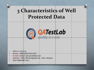 3 Characteristics of Well Protected Data