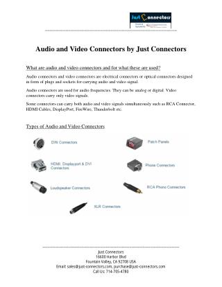 Audio and Video Connectors by Just Connectors