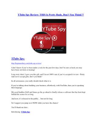 YTube Spy REVIEW & YTube Spy (SECRET) Bonuses