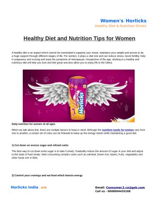 Healthy Diet and Nutrition Tips for Women