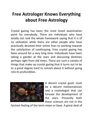 Free Astrologer Knows Everything about Free Astrology