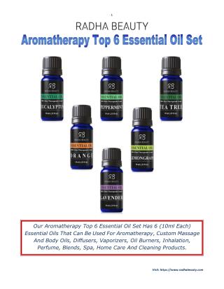 Radha Beauty Aromatherapy Top 6 Essential Oil Set