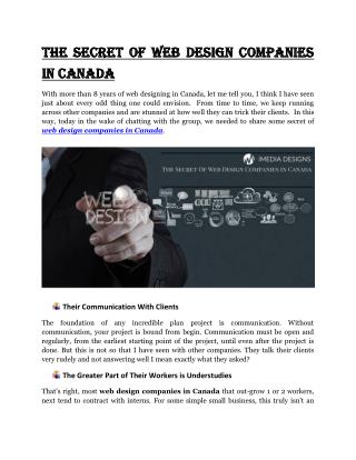 The Secret Of Web Design Companies in Canada