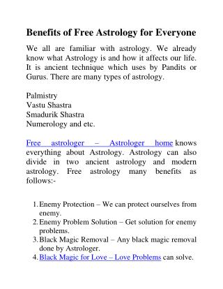 Benefits of Free Astrology for Everyone
