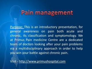 Pain management programs - Chronic Pain Treatment Program at Primus Hospital