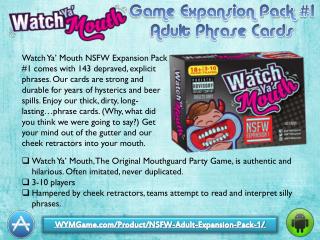 Watch Ya’ Mouth Game Expansion Pack #1 - Adult Phrase Cards