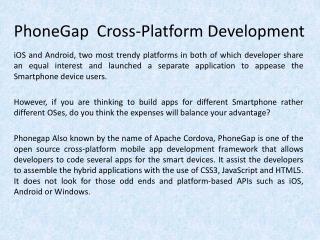 PhoneGap Cross-Platform Development India