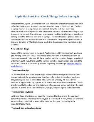 Apple Macbook Pro- Check Things Before Buying It