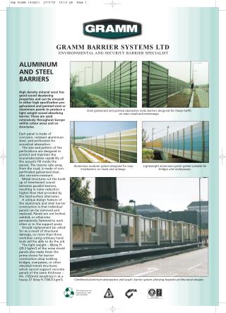 Aluminium and Steel Noise Barriers - Gramm Barriers