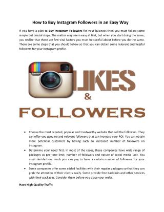 How to Buy Instagram Followers in an Easy Way