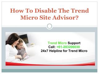 How To Disable The Trend Micro Site Advisor?