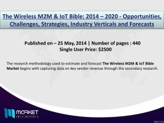 Wireless M2M & IoT Bible Market: Wireless IoT Market are the driving applications during 2014-2020.