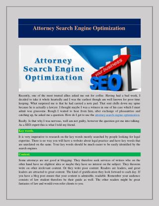 Attorney Search Engine Optimization