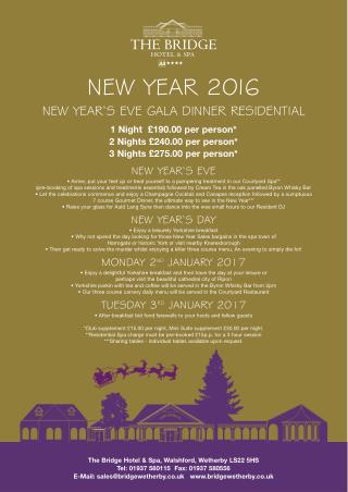 2016 New Year's Eve Packages