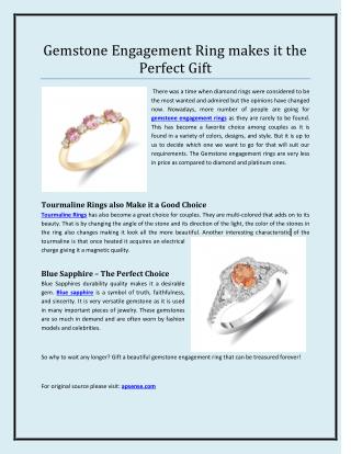 Gemstone Engagement Ring makes it the Perfect Gift