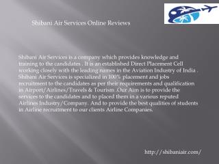 Shibani Air Services Online Reviews