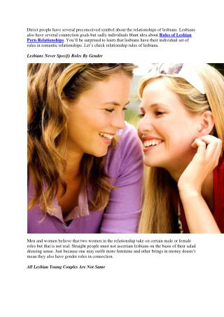 Rules of Lesbian Porn Relationships