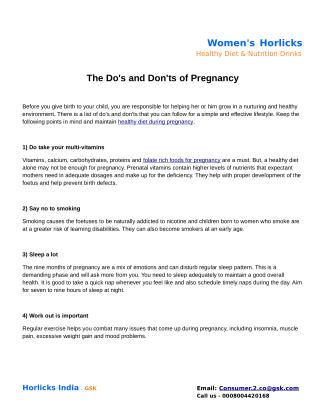 The Do's and Don'ts of Pregnancy