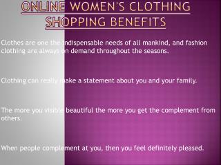 Women's Clothing Online Shopping Benefits