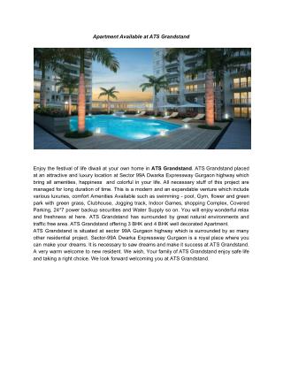 Apartment Available at ATS Grandstand
