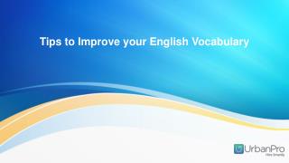 Tips to Improve your English Vocabulary