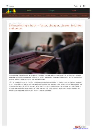 Litho printing is back – faster, cheaper, clearer, brighter and better