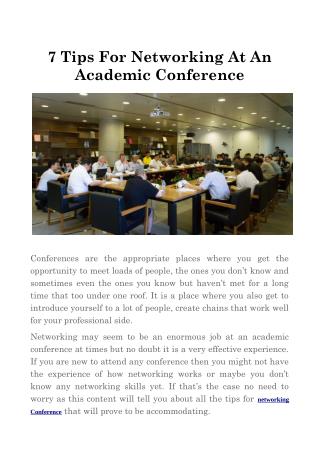 7 Tips For Networking At An Academic Conference