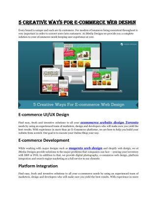 5 Creative Ways For E-commerce Web Design