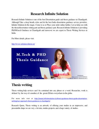 Thesis Guidance in Chandigarh | Thesis Writing Services Chandigarh