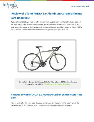 Vilano FORZA 3.0 Aluminum Carbon Shimano Sora Road Bike