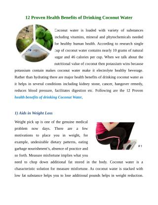 Proven Health Benefits of Drinking Coconut Water