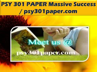 PSY 301 PAPER Massive Success / psy301paper.com