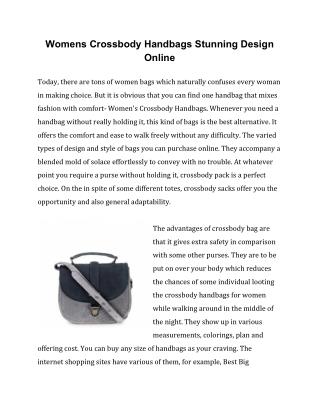 Womens Crossbody Handbags Stunning Design Online