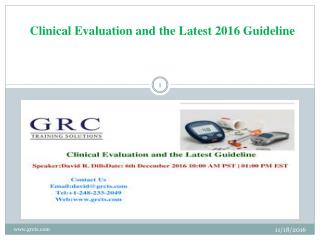 Clinical Evaluation and the Latest 2016 Guideline