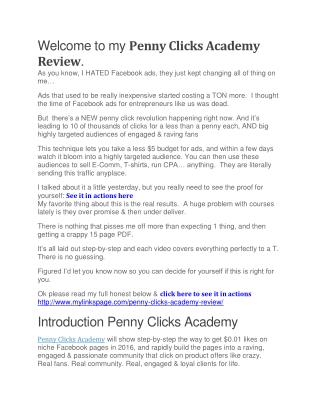 Penny Clicks Academy free