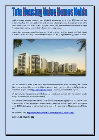 Tata housing value homes noida