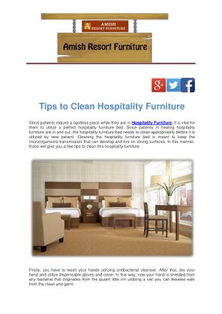 Tips to Clean Hospitality Furniture