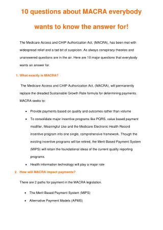 10 questions about MACRA