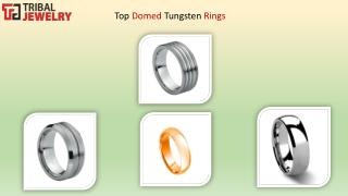 Top Domed Tungsten Rings - Tribal Jewelry