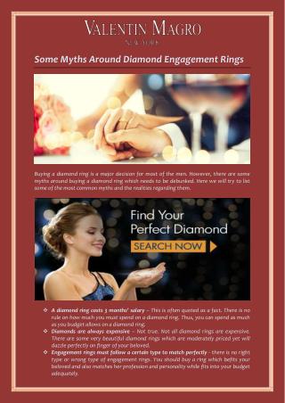 Some Myths Around Diamond Engagement Rings