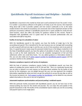 QuickBooks Payroll Assistance and Helpline – Suitable Guidance for Users