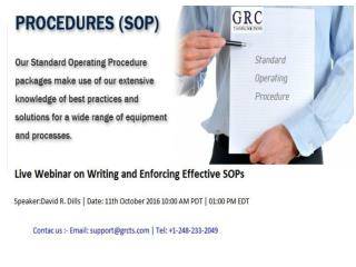 Writing and Enforcing Effective SOPs