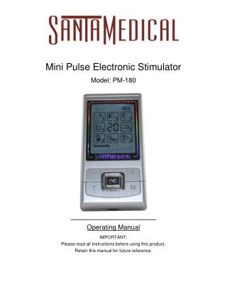 PM-180 Tens Unit Electronic Pulse Massager, Backlit LCD and Rechargeable Battery