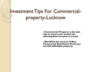 Best Deal Commercial Property In Lucknow